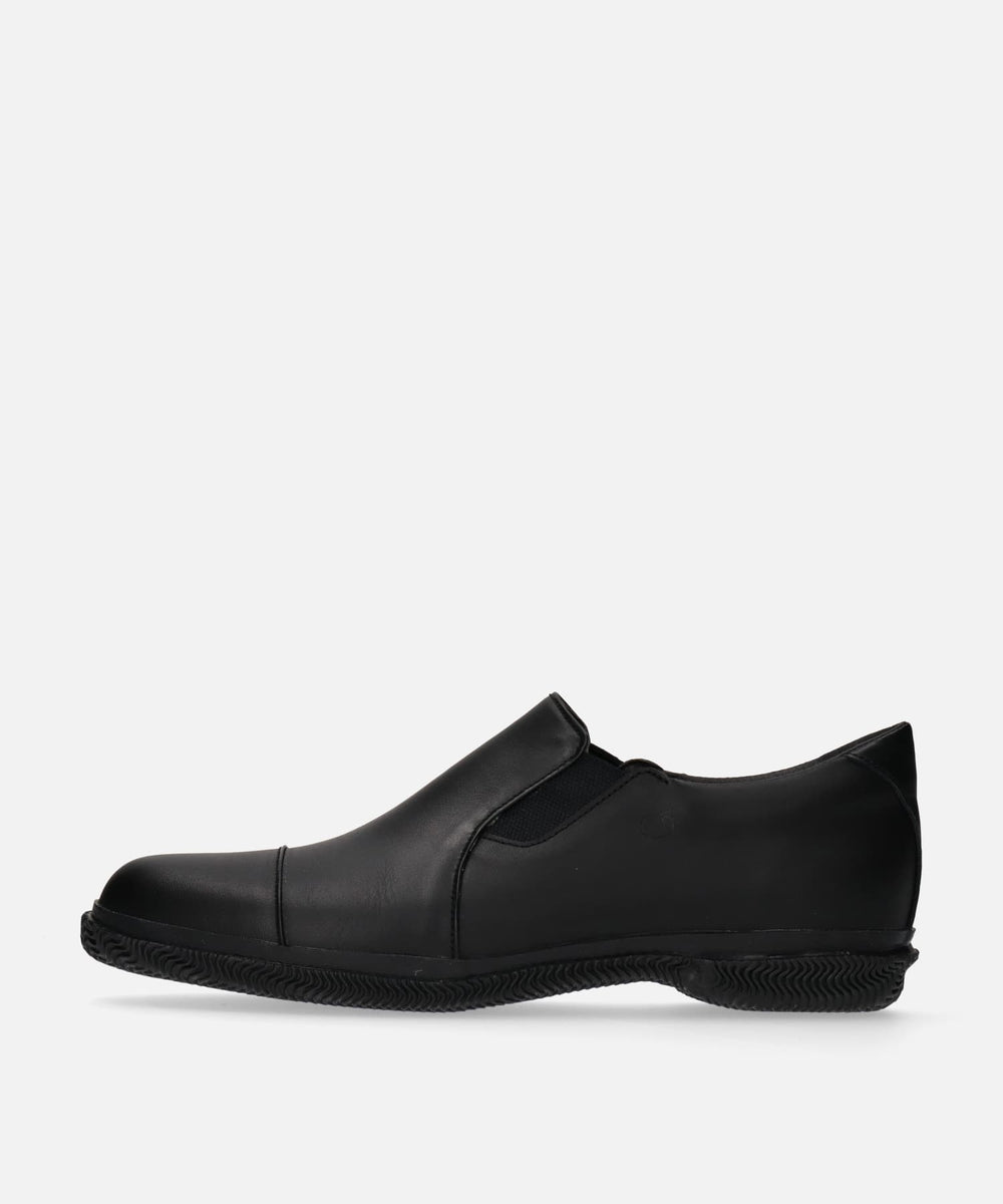 Spingle SP-6158 Black (Super Water Repellent Leather Slip-Ons)