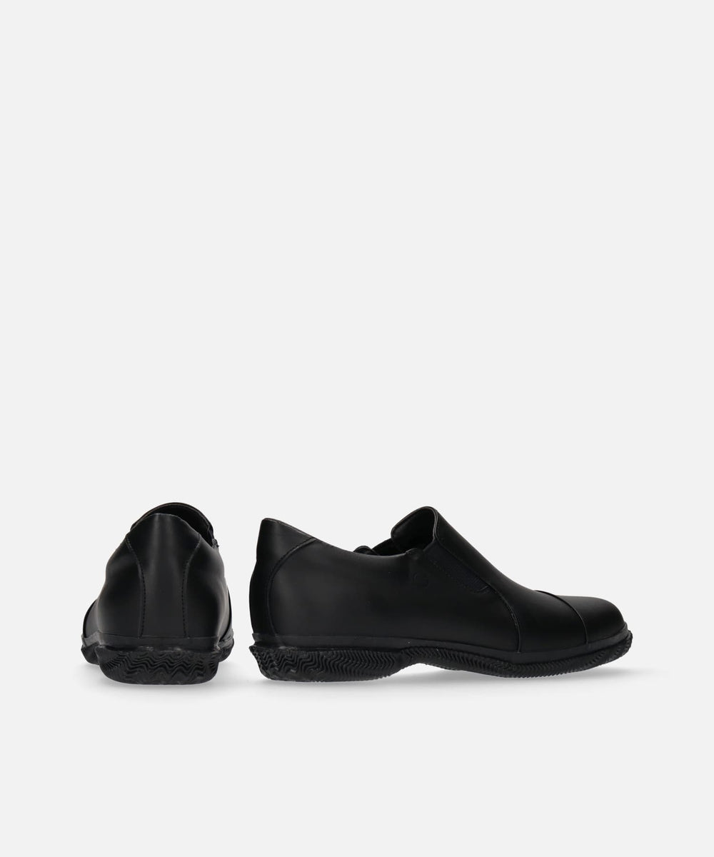 Spingle SP-6158 Black (Super Water Repellent Leather Slip-Ons)