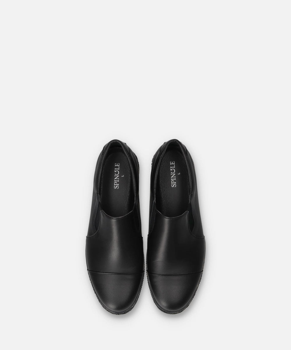 Spingle SP-6158 Black (Super Water Repellent Leather Slip-Ons)
