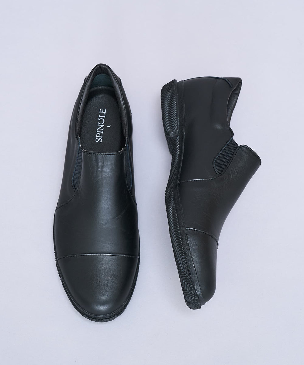 Spingle SP-6158 Black (Super Water Repellent Leather Slip-Ons)