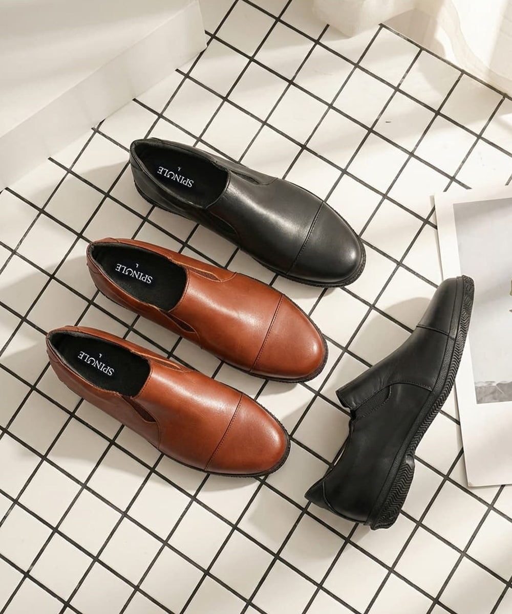 Spingle SP-6158 Red Brown (Super Water Repellent Leather Slip-Ons)