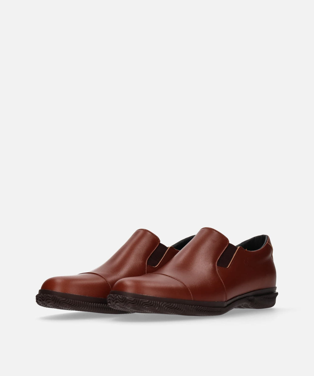 Spingle SP-6158 Red Brown (Super Water Repellent Leather Slip-Ons)