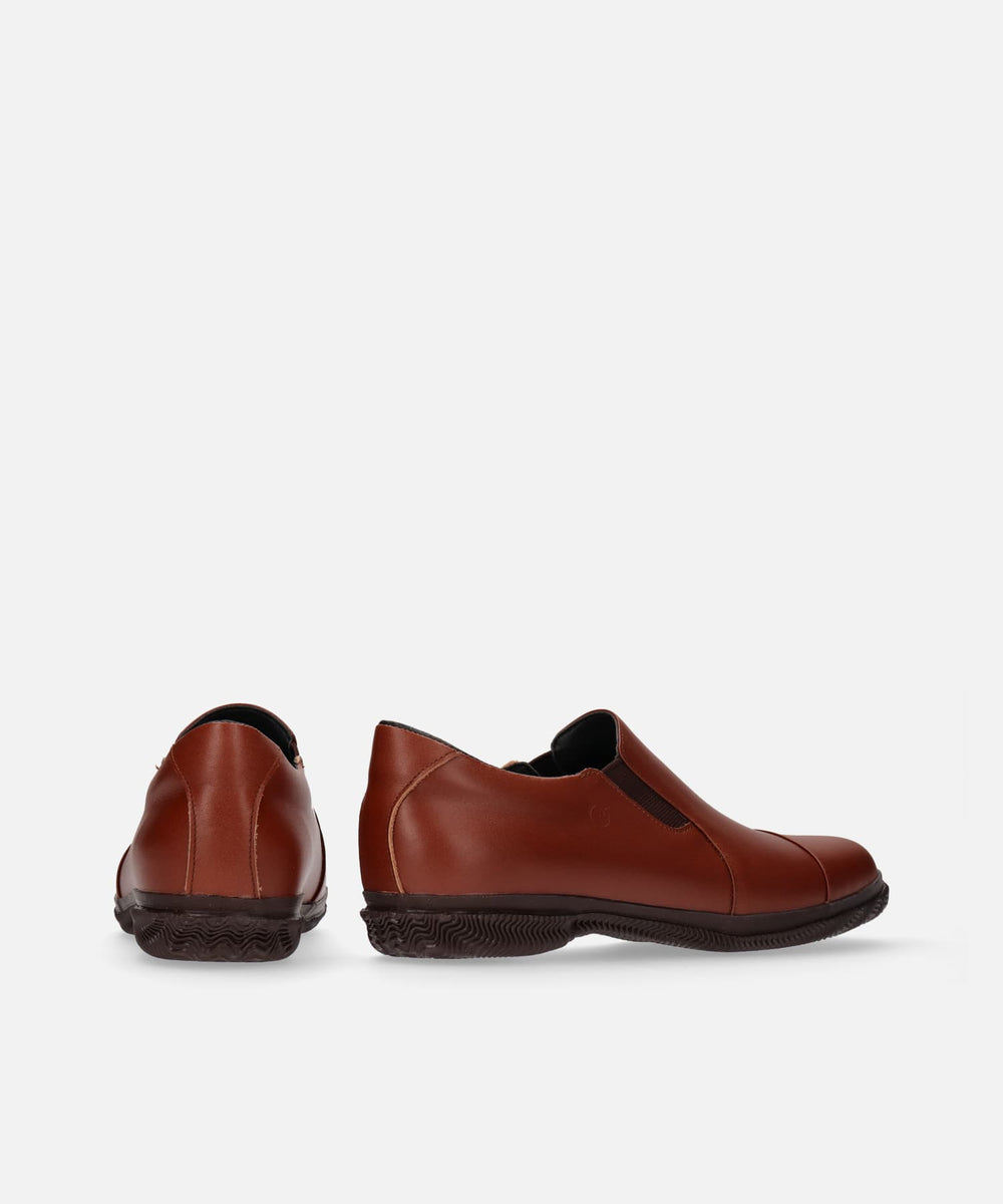 Spingle SP-6158 Red Brown (Super Water Repellent Leather Slip-Ons)