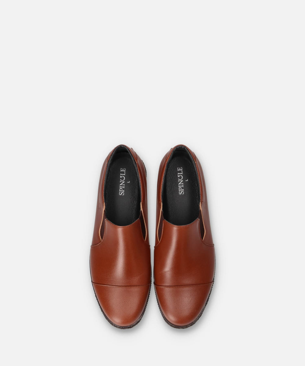 Spingle SP-6158 Red Brown (Super Water Repellent Leather Slip-Ons)